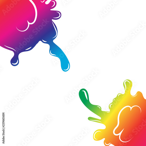Colorful rainbow spectrum liquid splash on white abstract background using for party celebration multicolor vector illustration