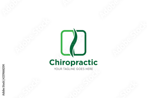medical chiropractic logo and icon design template