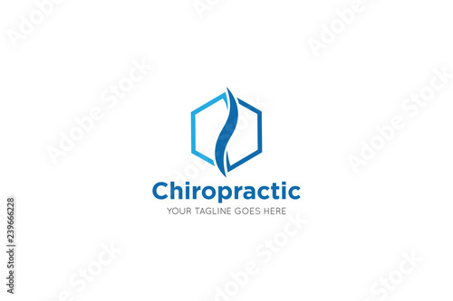 medical chiropractic logo and icon design template