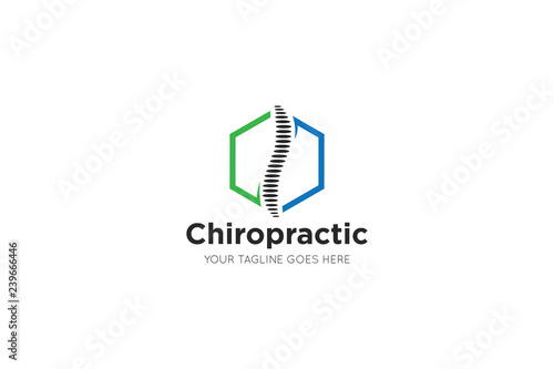 medical chiropractic logo and icon design template