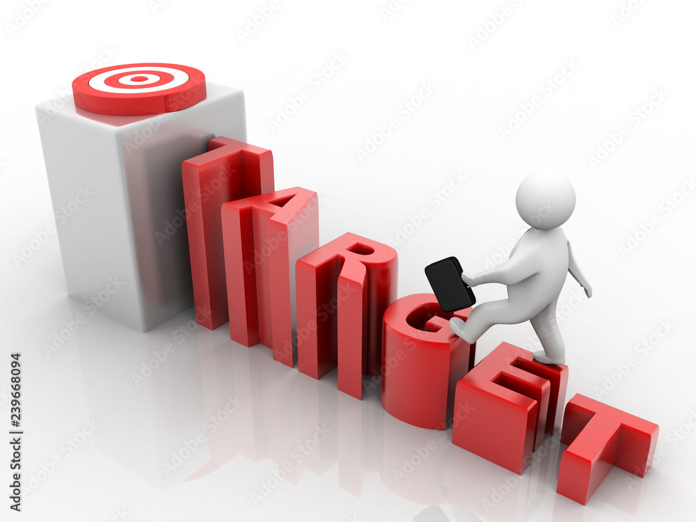 3d illustration Target Market 3d illustration Target Market
