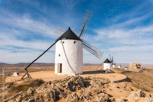 Don Quixote Windmills in Consuegra, Toledo, Spain.