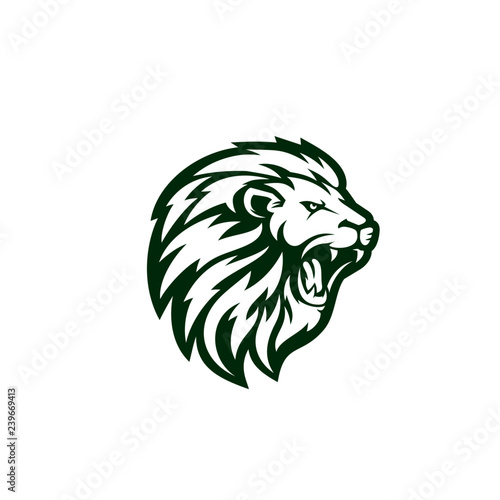 Roaring lion logo template design