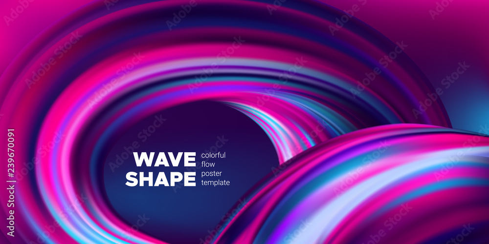 Abstract Wave Poster with Colorful Brush Strokes. Abstract Wave Poster with Colorful Brush Strokes.