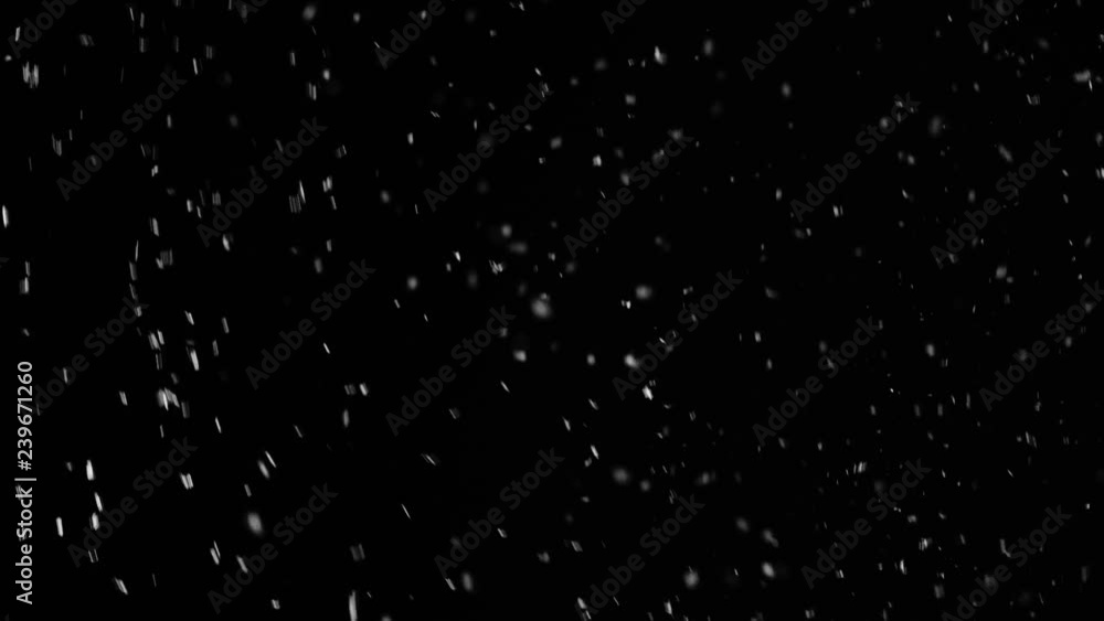 Falling down snow on black Falling down snow on black