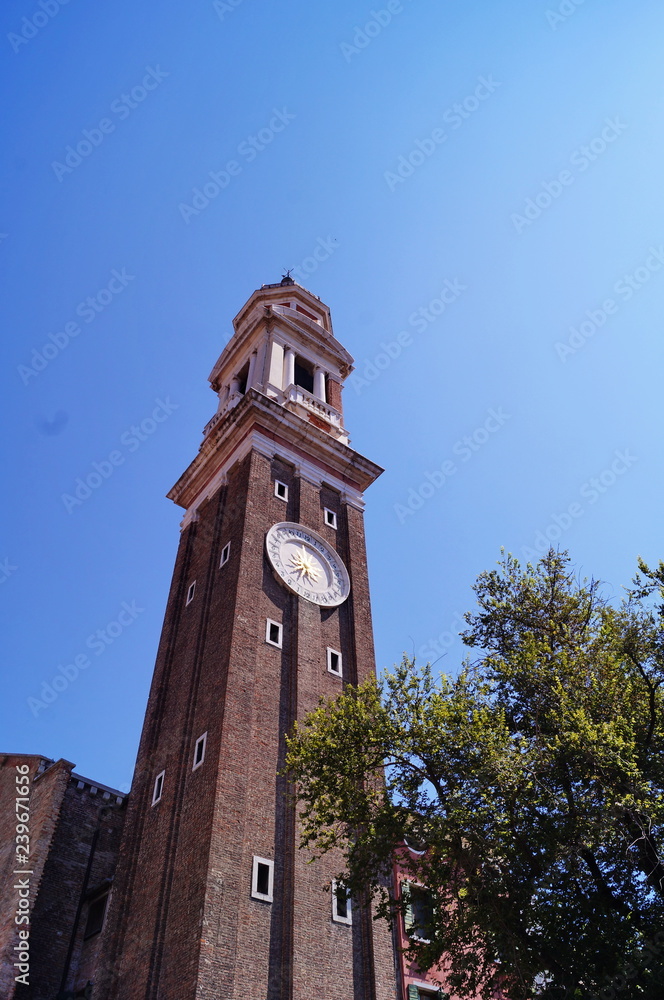Bell tower of the church of the Saint Apostles, Venice, Italy