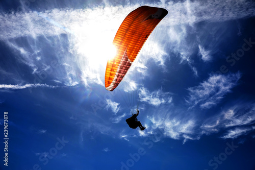 Schilderij op canvas Paragliding on the sky