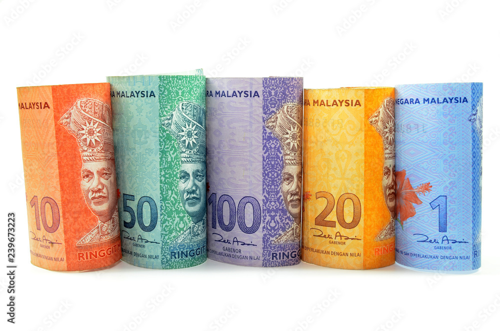 Malaysia currency one,five,ten,fifty and hundred ringgit Malaysia currency one,five,ten,fifty and hundred ringgit