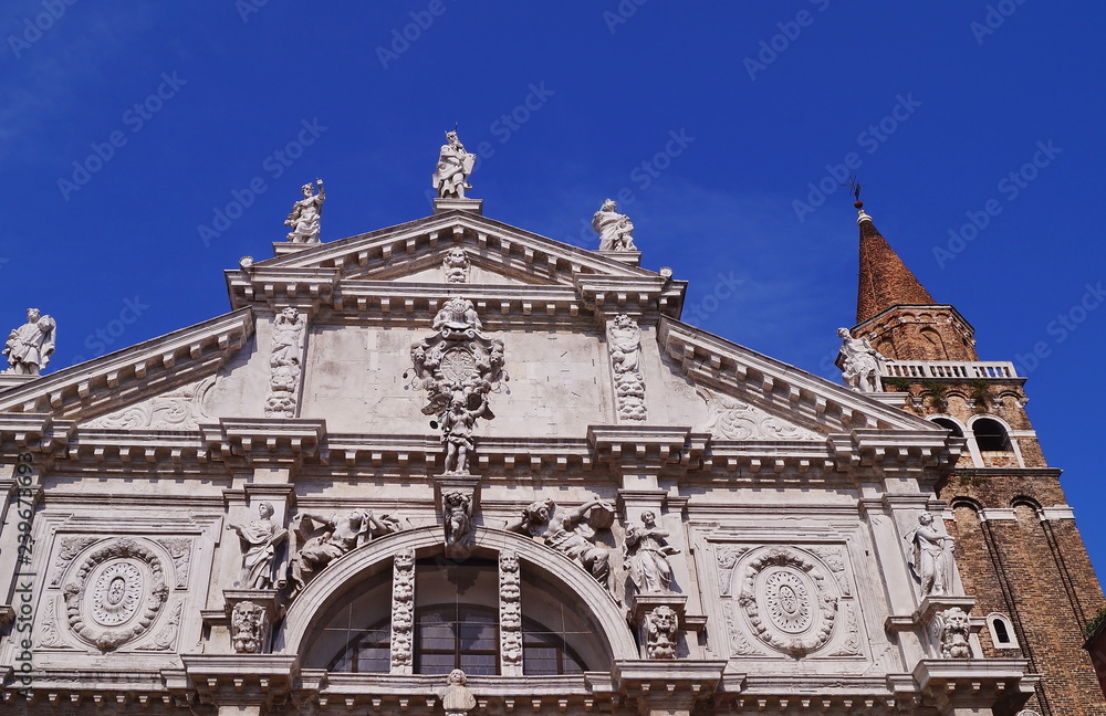 Facade of the Church of Saint Moise Profeta, Venice, Italy