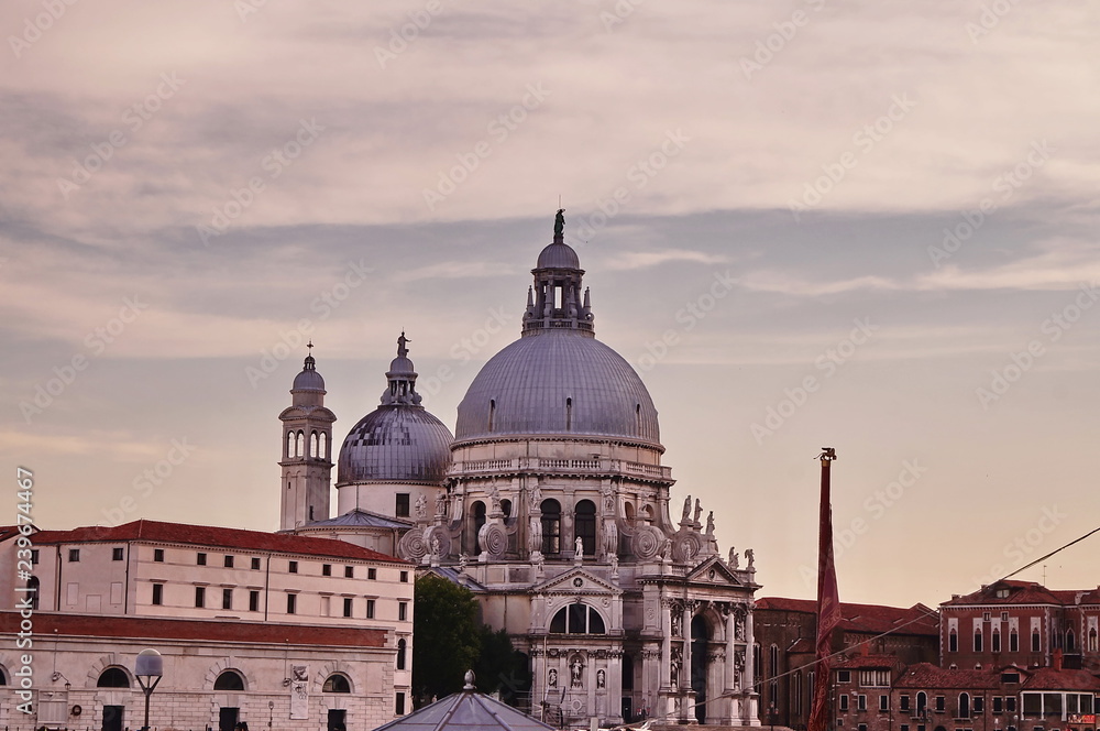 Basilica of the Salute at sunset, Venice, Italy