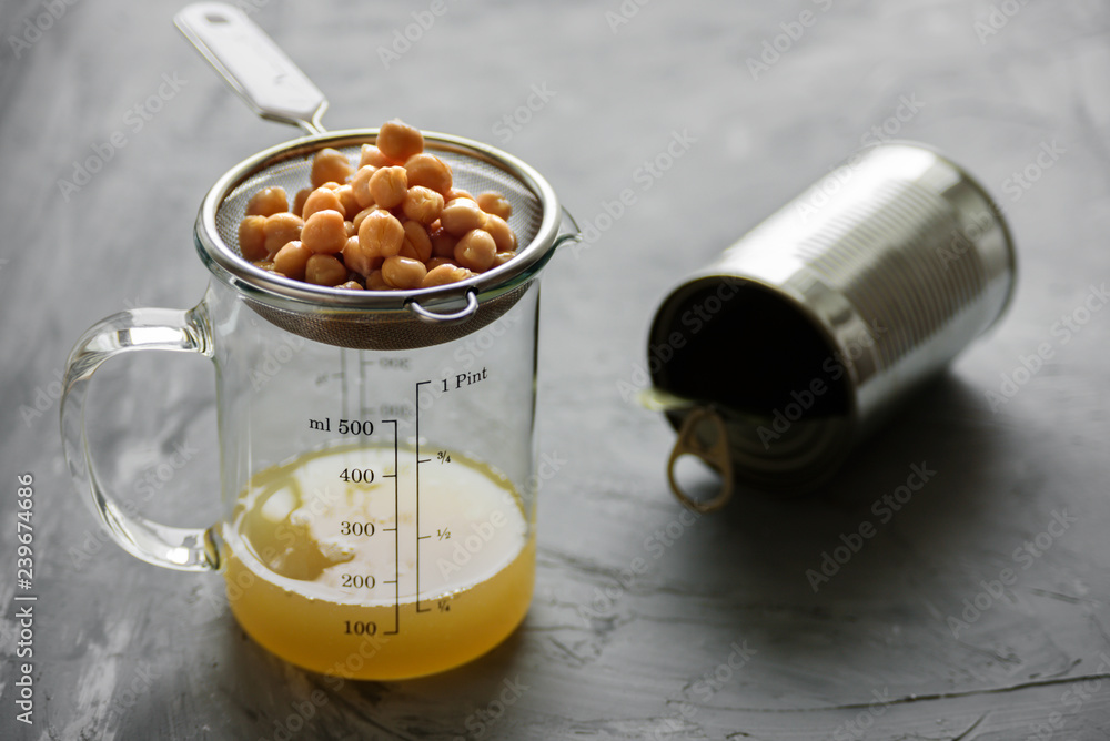 Chickpea Water Aquafaba Egg Replacement Vegan Stock Foto Adobe Stock