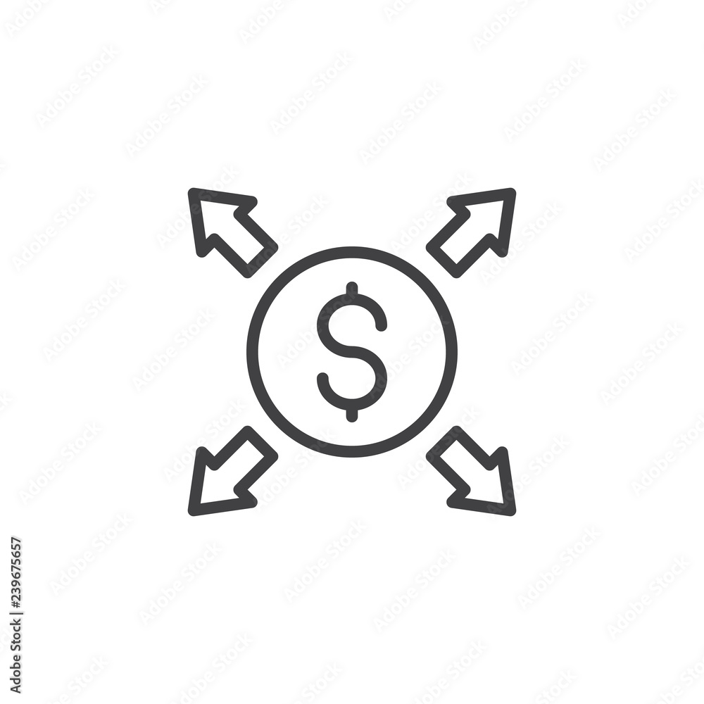Money Exchange outline icon. linear style sign for mobile concept and web design. Dollar transfer arrows simple line vector icon. Symbol, logo illustration. Pixel perfect vector graphics Money Exchange outline icon. linear style sign for mobile concept and web design. Dollar transfer arrows simple line vector icon. Symbol, logo illustration. Pixel perfect vector graphics