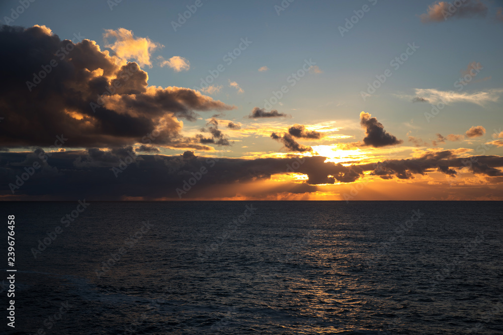 Sunset sky above the sea
