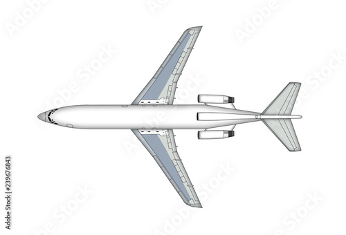 Avion de ligne vue du dessus