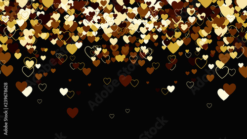 vector background with golden hearts