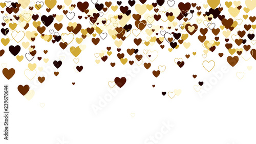 vector background with golden hearts