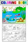 wetland landscape with animals color and coloring raster for adults