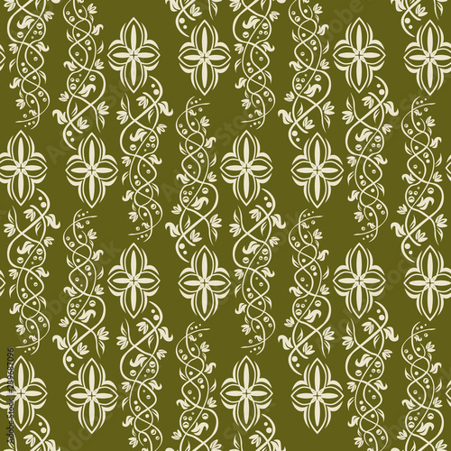 Floral seamless pattern, flowers and leaves