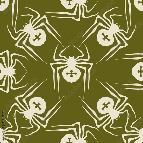 spider seamless pattern cross