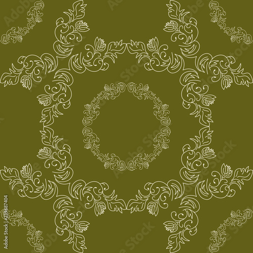 seamless geometric abstract pattern with floral motive