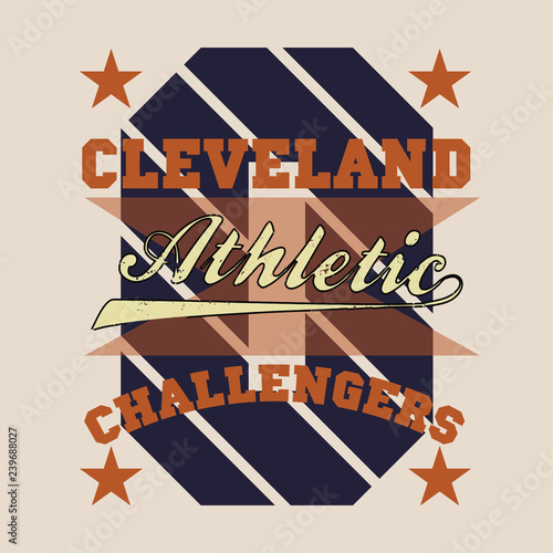 T-shirt cleveland, atletics Typography, Fashion challengers
