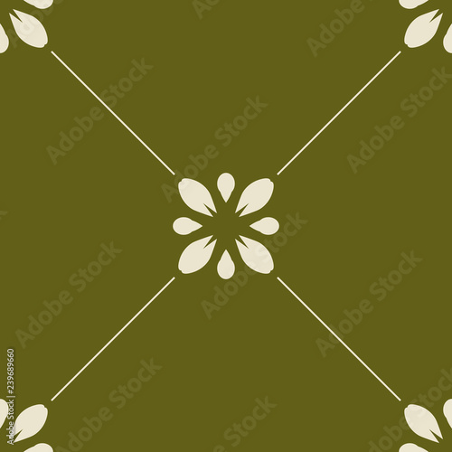 abstract floral seamless pattern with flowers, netting and leaves