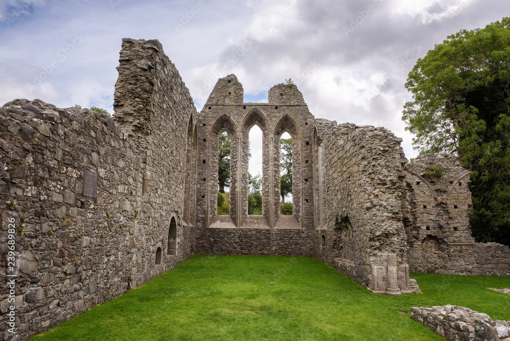 Ruins of Inch Abbey in Northern Ireland
