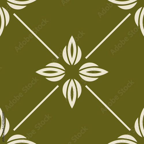 abstract floral seamless pattern with flowers, netting and leaves
