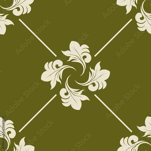 abstract floral seamless pattern with netting and leaves