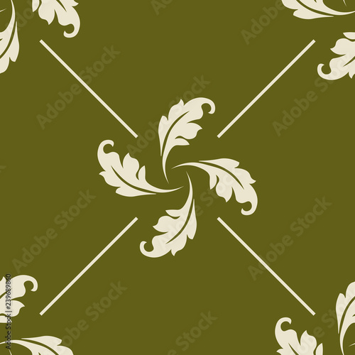 abstract floral seamless pattern with flowers, netting and leaves