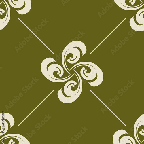 abstract floral seamless pattern with flowers, netting and leaves