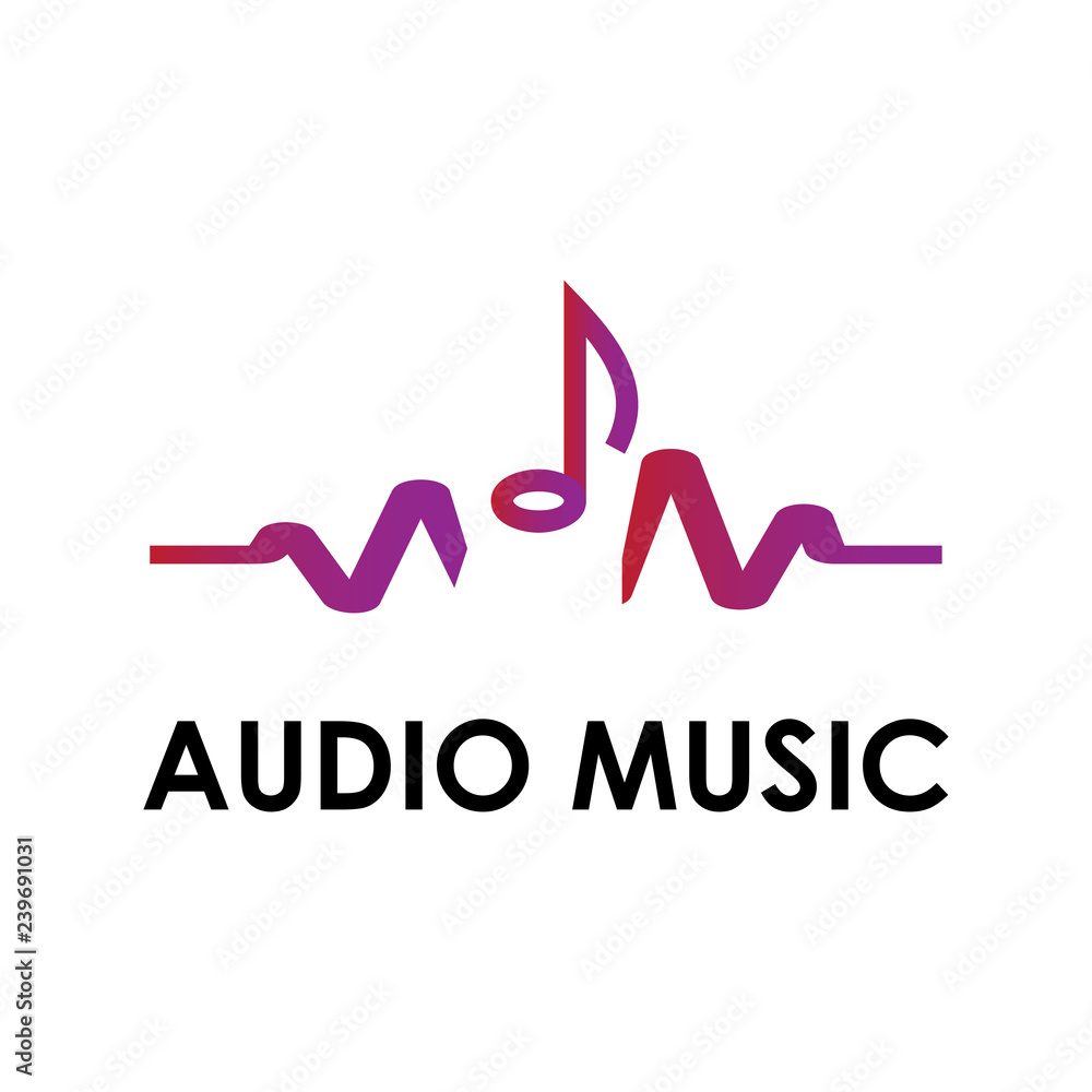  Music icon vector. Play music logo.