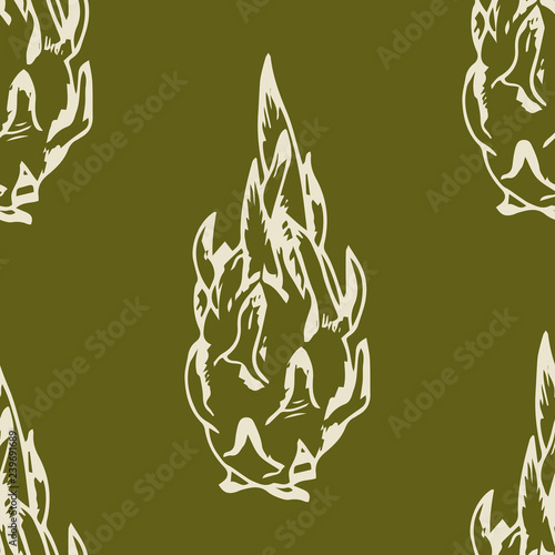 pitaya, pitahaya tropical fruit seamless pattern