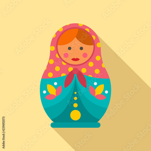 Female nesting doll icon. Flat illustration of female nesting doll vector icon for web design