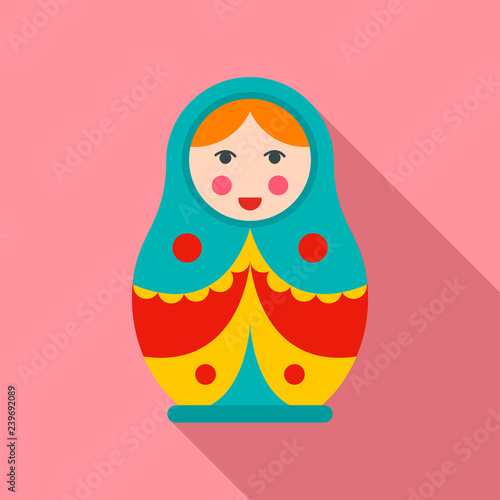 Soviet nesting doll icon. Flat illustration of soviet nesting doll vector icon for web design