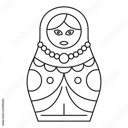 Wood nesting doll icon. Outline wood nesting doll vector icon for web design isolated on white background photo