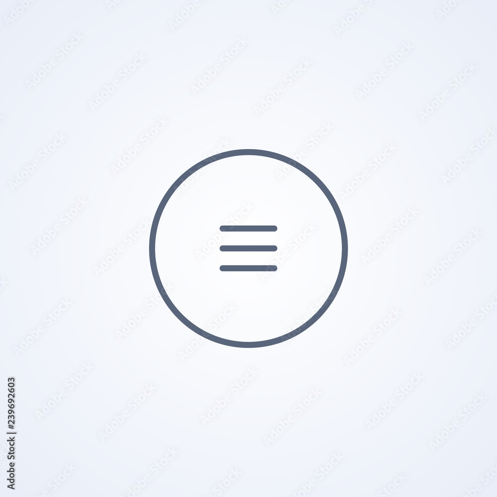 Button menu, vector best gray line icon Button menu, vector best gray line icon