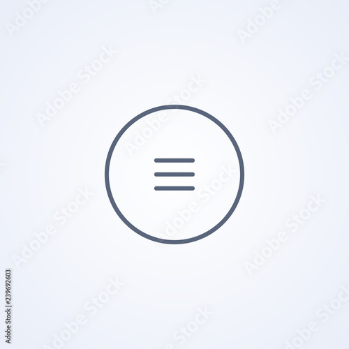 Button menu, vector best gray line icon
