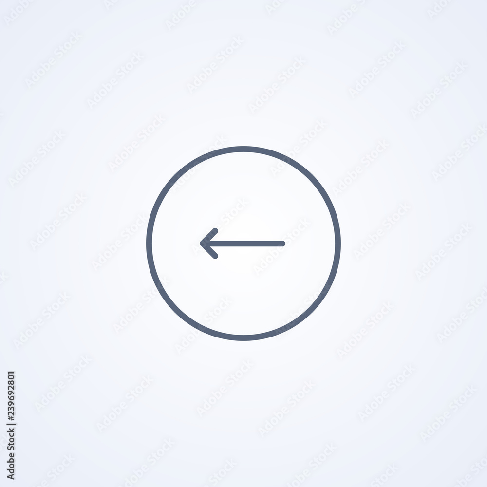 Left arrow, vector best gray line icon Left arrow, vector best gray line icon