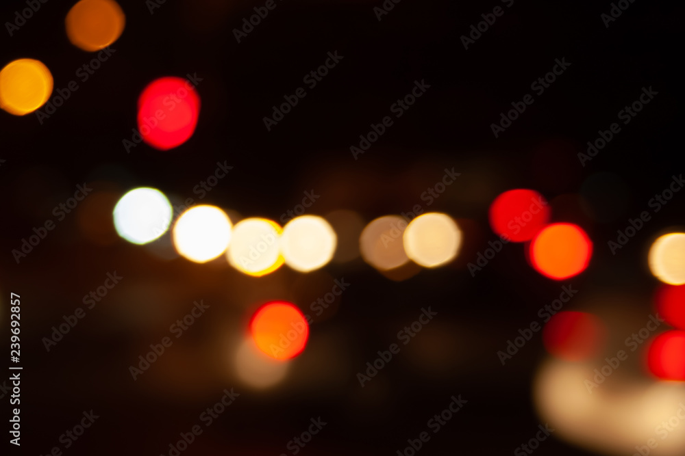Blurred night background of city street road with bokeh effect. Abstract  wallpaper for design and editing images. Stock Photo | Adobe Stock