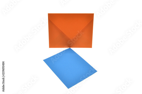 orange envelope isolated on white background