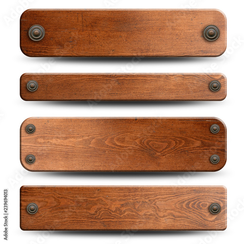 4 plaques en bois 