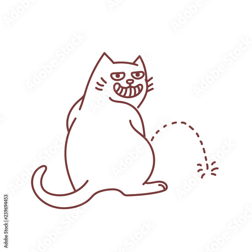 Hooligan cat peeing on the floor