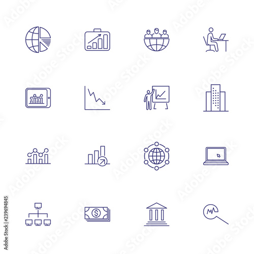 Analysis line icon set