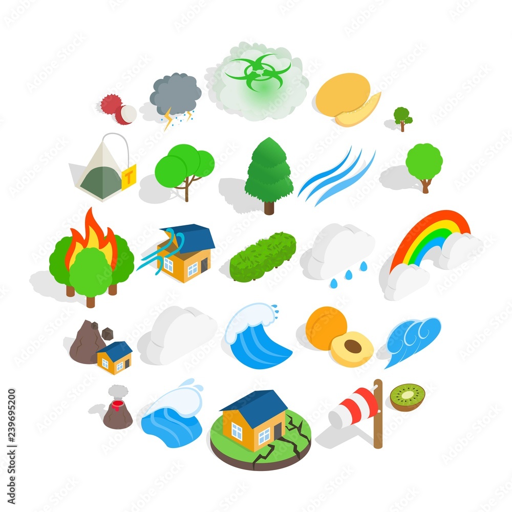 Horticulture icons set. Isometric set of 25 horticulture vector icons for web isolated on white background