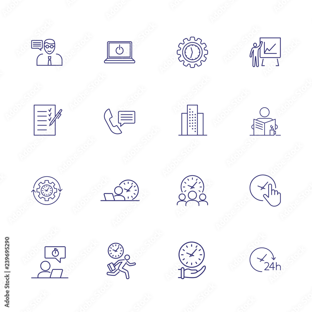 Time management line icon set Time management line icon set
