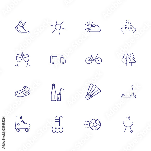 Outdoor activities line icon set