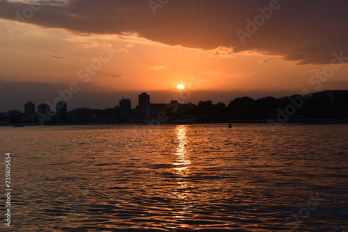 Bulgaricher Strand am Schwarzen Meer, Sonnenuntergang