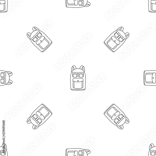 Camp backpack icon. Outline illustration of camp backpack vector icon for web design isolated on white background photo