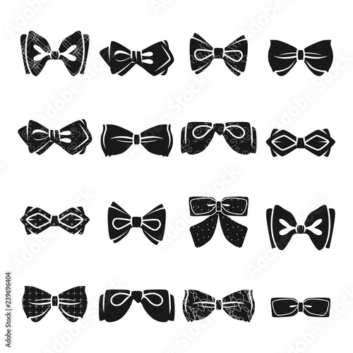 Bowtie icon set. Simple set of bowtie vector icons for web design on white background
